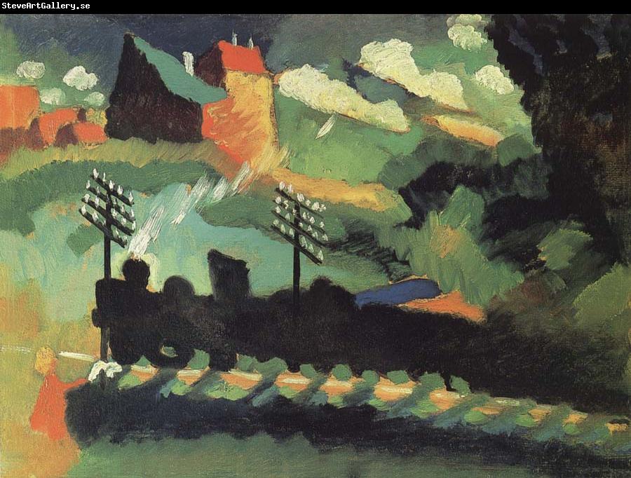 Wassily Kandinsky Murnaui Latkep Vasuttal es kastellyal